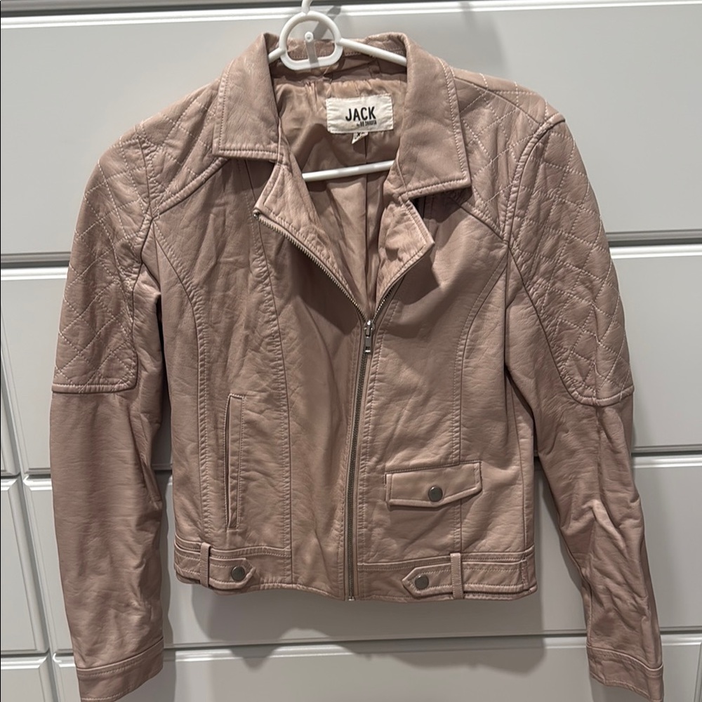 Jack by BB Dakota Tan Leather Moto Jacket